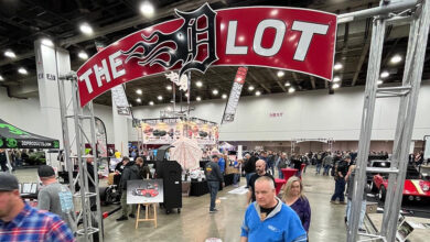 The D Lot archway at auto show