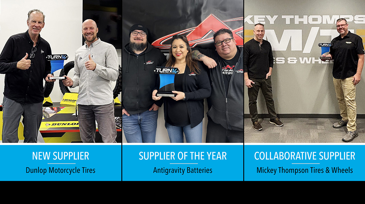 Winners of the 2024 Supplier Awards from Turn 14 Distribution