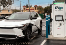 EVgo Fast Charging Station charging car in Baldwin Park