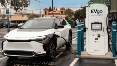 EVgo Fast Charging Station charging car in Baldwin Park