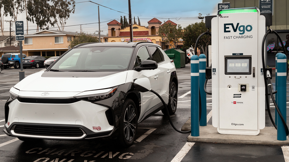 EVgo Fast Charging Station charging car in Baldwin Park