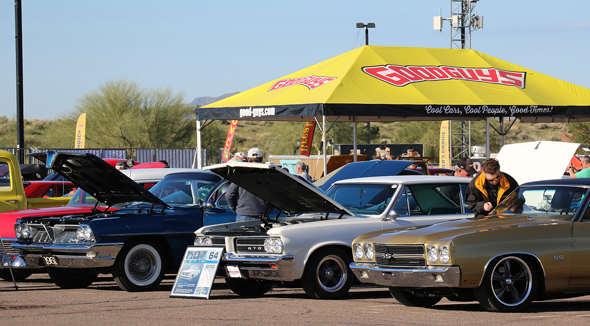 Goodguys tent with classic cars