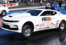 HPX-sponsored Poole-Adams COPO Camaro on drag strip