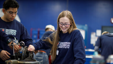 Makenna Enga in automotive class