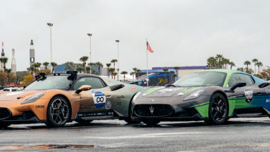 Maserati autonomous cars parked side by side