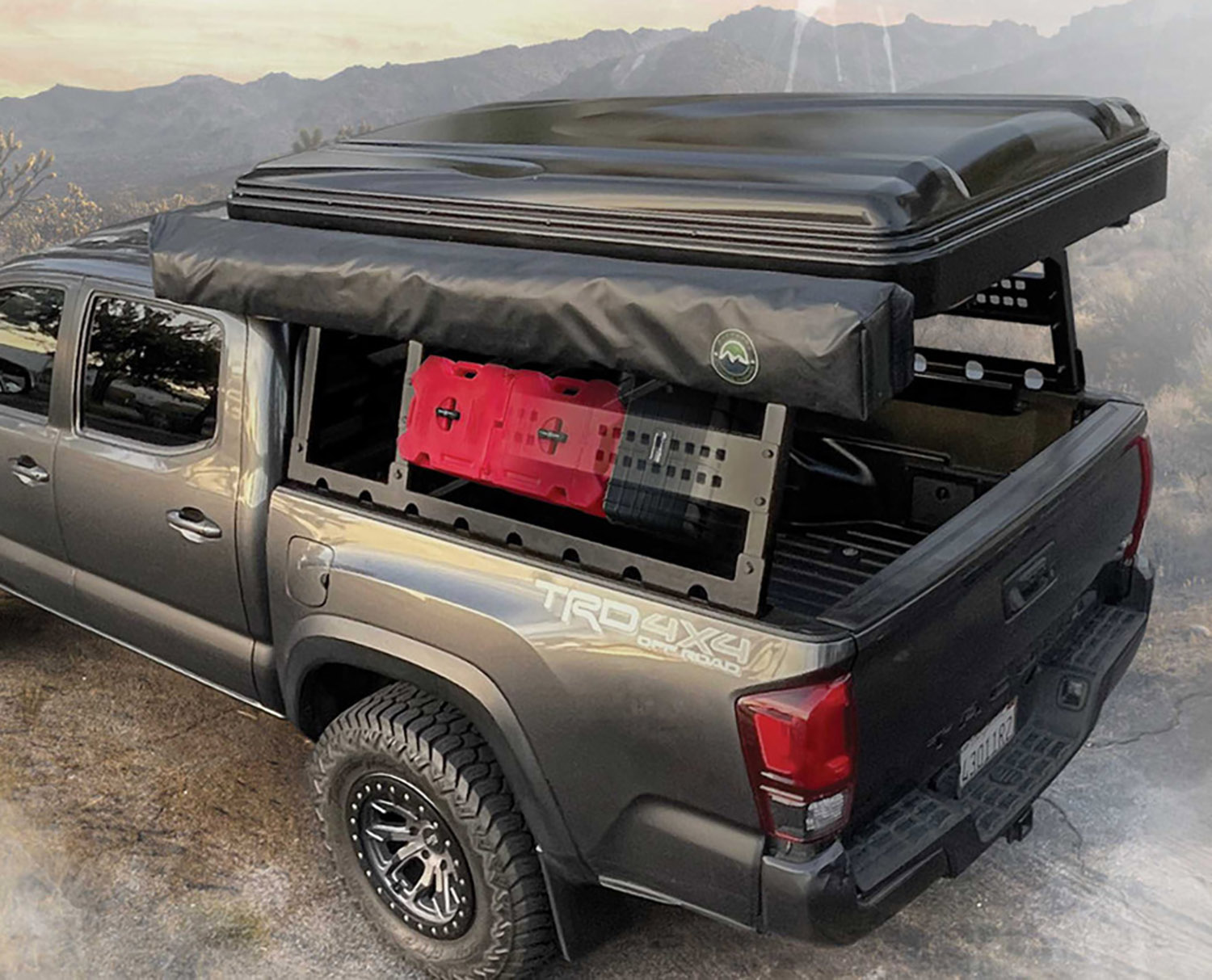 ovs toyota roof & bed off-road rack rear view