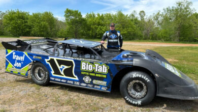 Rickett with #17 Century Chemical Dirt Late Model in field