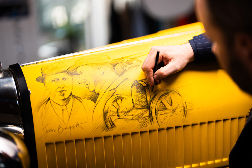 Straub drawing on Bugatti Baby II