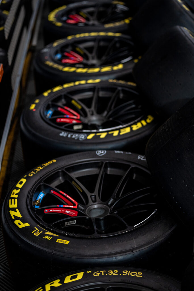 Pirelli tires in a row