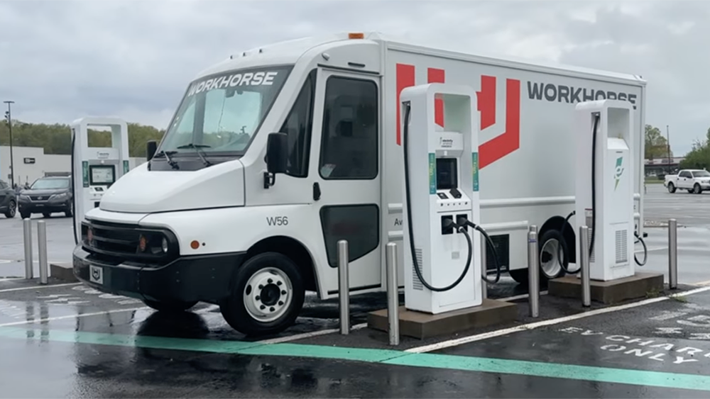 Workhorse W56 EV at charging station