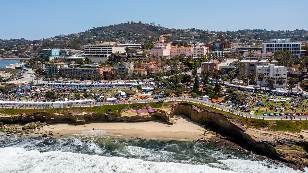 Aerial view of La Jolla Concours d'Elegance