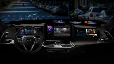 Dash of car featuring HARMAN tech