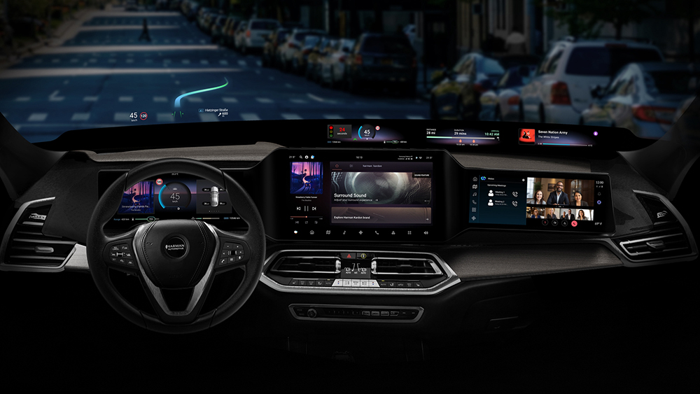 Dash of car featuring HARMAN tech