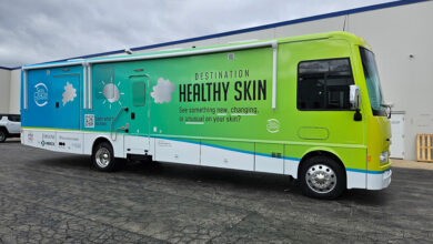 Destination Healthy Skin RV wrapped with Avery Dennison products