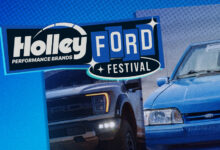 Holley Ford Fest logo with cars in background
