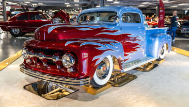 Jimmy Hervatin’s 1952 Ford F1 pickup on display at the O’Reilly Auto Parts Sacramento Autorama
