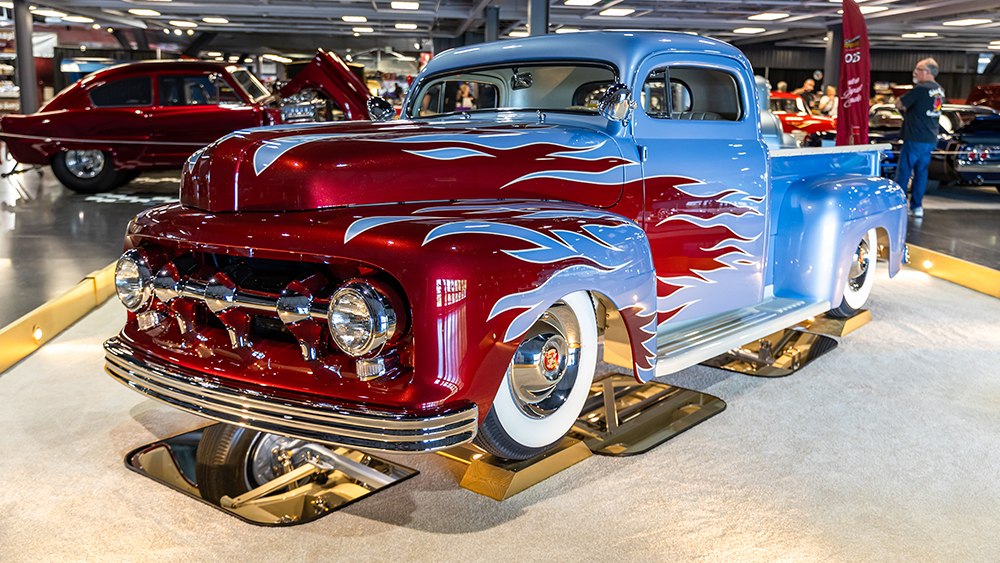 Jimmy Hervatin’s 1952 Ford F1 pickup on display at the O’Reilly Auto Parts Sacramento Autorama