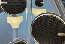 Modus speakers on display