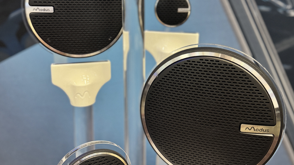 Modus speakers on display