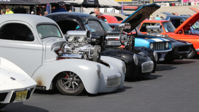 Row of vintage cars at 2024 Goodguys Grundy Insurance Mid-Atlantic Nationals