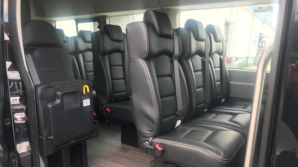 Rows of Flip Seats Up by Freedman in buss