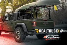BAKFlip MX4 TS With Integrated T-Slots mounted on bed of Jeep