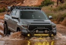 Toyota Tundra driving through water