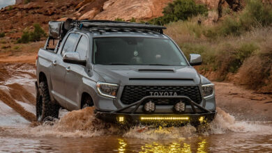 Toyota Tundra driving through water