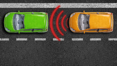 Two cars on road illustrating ADAS