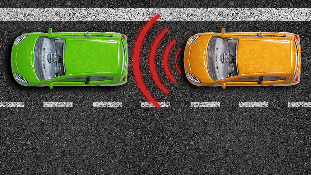 Two cars on road illustrating ADAS