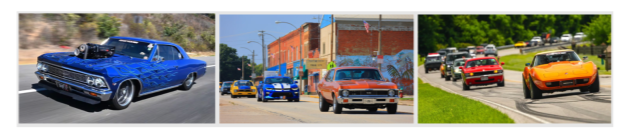 Three images of classic cars