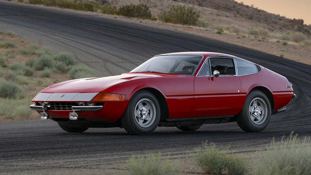 1972 Ferrari 365 GTB:4 Daytona Berlinetta parked on road