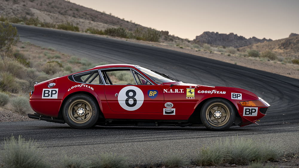 1973 Ferrari 365 GTB:4 Daytona Competizione parked on road