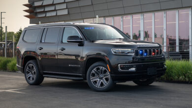 2025 Jeep Wagoneer Command Operations Vehicle parked in front of building