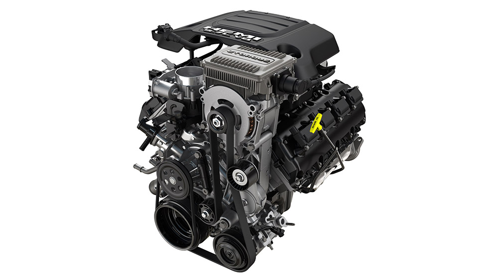 2026 Ram 1500 5.7-liter HEMI V-8 with eTorque isolated on white background