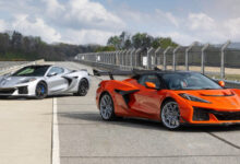 Chevrolet preproduction ZR1X models on racetrack
