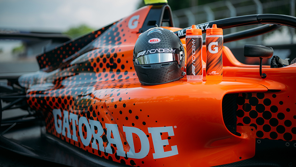 Gatorade car and helmet