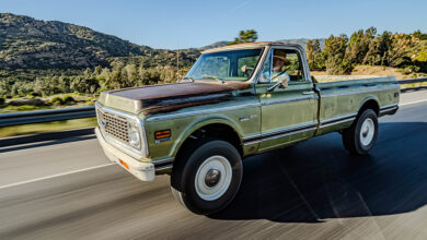 ICON Derelict 1970 Chevrolet C20 driving on road