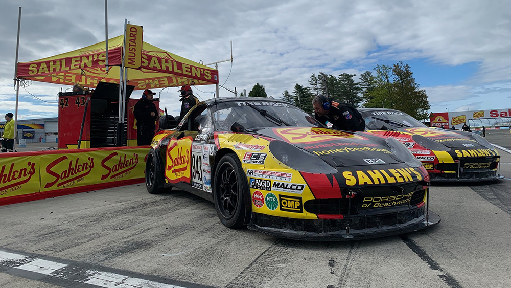 Team Sahlen tent, car and crew