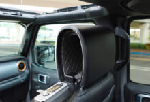 The Headrest Safe in open position