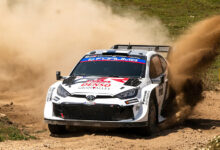 WRC Rally Italia Sardegna 2025 Rally Scene of racer kicking up dust and sand