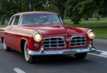 1955 Chrysler 300 Sport Coupe driving on road
