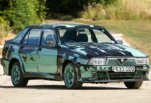 1989 Alfa Romeo 75 from Top Gear parked on dirt road