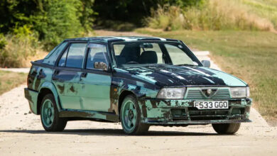 1989 Alfa Romeo 75 from Top Gear parked on dirt road