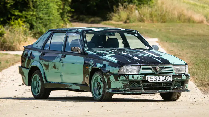 1989 Alfa Romeo 75 from Top Gear parked on dirt road