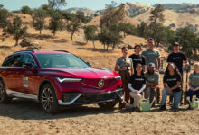 Acura ZDX and group of people from Nature Conservancy
