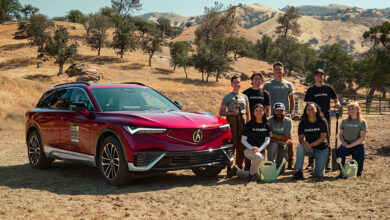 Acura ZDX and group of people from Nature Conservancy