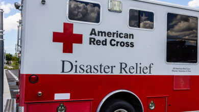 American Red Cross Disaster Relief Van. The American National Red Cross provides emergency assistance and disaster relief