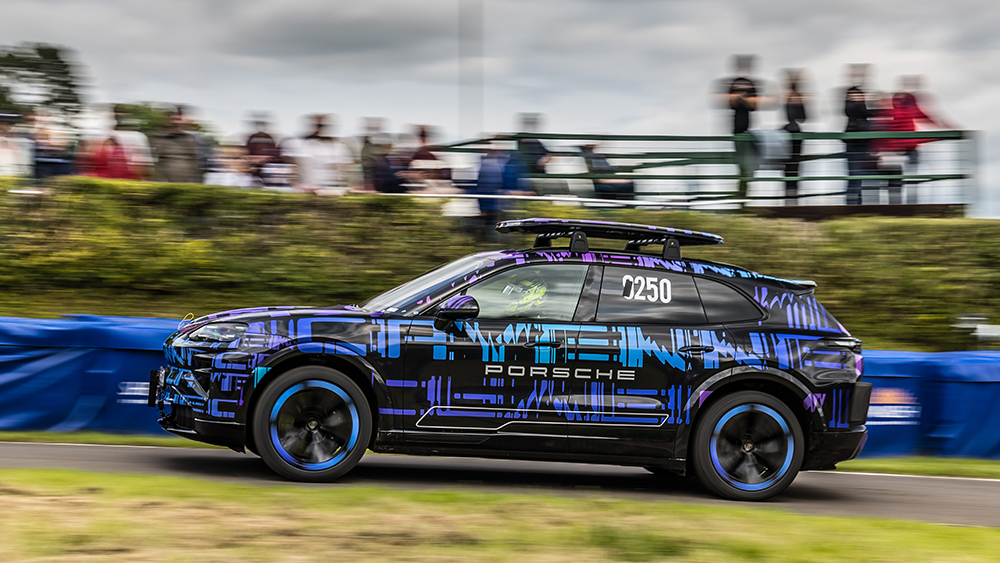 All-Electric Porsche Cayenne at the Shelsley Walsh Hill Climb