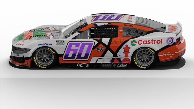 Official image for the Alyssa Thomas-inspired No. 60 Castrol “The Engine” car design.